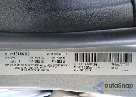 2015 Chrysler 200 Limited z USA, uszkodzony, nr VIN 1C3CCCABXFN671679